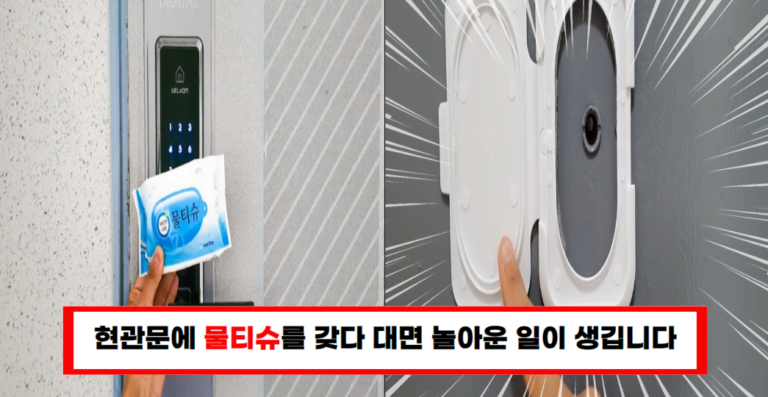 물티슈 캡 절대 버리지 마세요! 현관문에 붙이면 놀라운일이 생깁니다!
