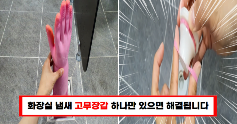 화장실 냄새 고무장갑만 있으면 완벽하게 해결됩니다!