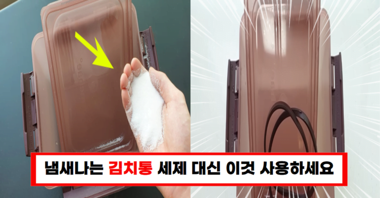 “냄새 나는 김치통, 세제 필요 없어요! 이 한 가지로 완벽해집니다!”