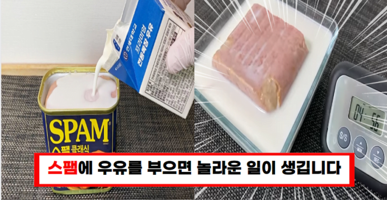 스팸에 우유를 넣어보세요! 5분만에 왜 그래야 하는지 알게 됩니다!