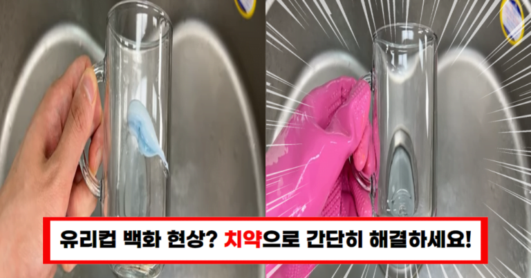 치약으로 유리컵 백화 현상 해결하는 간단한 방법!