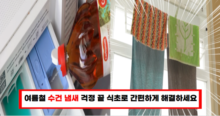 여름철 수건 쉰내 제거법! 삶지 말고 ‘이것’만 넣어보세요!